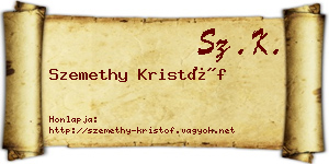 Szemethy Kristóf névjegykártya