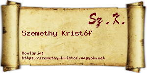Szemethy Kristóf névjegykártya